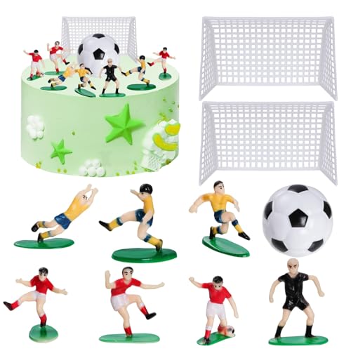 Decoración de Tartas Futbol, Cake Topper Fútbol Figuras, Adorno Pastel Fútbol, Fútbol Decoración de Tartas Cumpleaños, para Decoración de Fiestas de Futbol, ​​Fiestas De Cumpleaños (B)