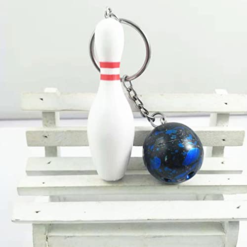 Porte-clés bowling avec quilles miniatures, décoration robuste