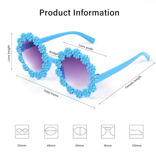 Round Flower Sunglasses, Cute Sunglasses for Girls, Sun Glasses for Beach Party Outdoor3