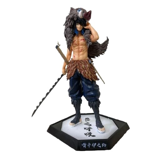 Image of Inosuke Hashibira Action Figure, 30cm Collectible Figurine with Wolf Head Mask and Weapon