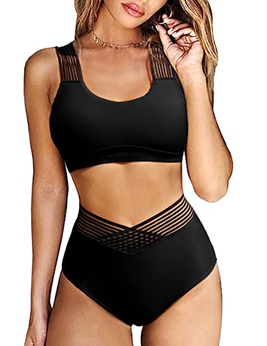 UMIPUBO Bikini Damen Bauchweg High Waist Push Up Bikini Sets Zurück...