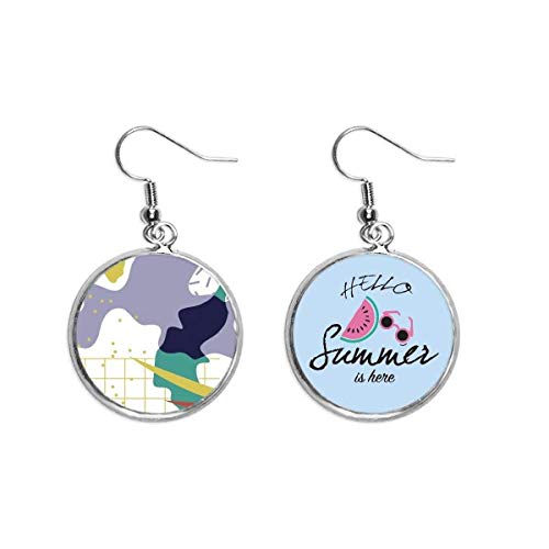 Pendientes de sandía con patrón artístico de Celosia y acabado premium
