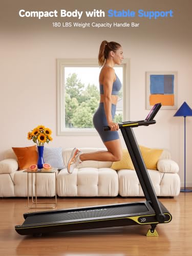 Image of YPOO Walking Pad with Incline, Slim Under Desk Treadmill for Home & Office