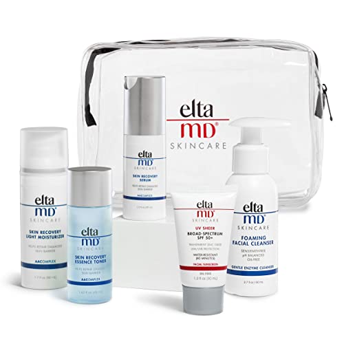 EltaMD Complete Skin & Sun Kit for Sensitive Skin, Travel Size Facial Cleanser, Facial Toner, Light Moisturizer, Skin Recovery Toner and Travel Size Sheer Facial Sunscreen EltaMD Complete Skin & Sun Kit for Sensitive Skin, Travel Size Facial Cleanser, Facial Toner, Light Moisturizer, Skin Recovery Toner and Travel Size Sheer Facial Sunscreen