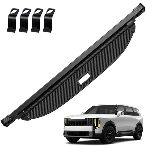 AUXKO Retractable Cargo Cover for Kia Telluride 2027 Cargo Trunk Cover Luggage Security Shade Cover for 2027 Kia Telluride Shielding Shade Anti-Peeping Luggage Privacy Screen Carbon Fiber