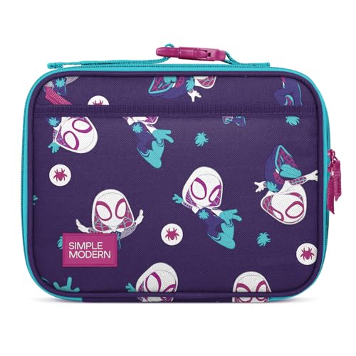 Simple Modern Marvel Kids Lunch Box for School | Reusable Insulated Lunch Bag for Toddler, Girl, and Boy | Meal Containers with Exterior & Interior Pockets | Hadley Collection | Spider Gwen
