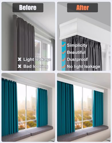 Generisch 3-in-1-Gardinenschienensystem – Verstellbare Doppelgardinenstange mit dekorativer Blende, individuelle Längenanpassung für vielseitige Fensterdekorationen, einfache Montage
