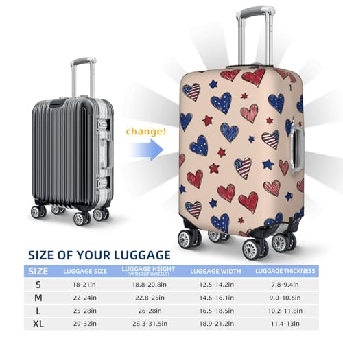 American Love Seamless Pattern Elastic Travel Luggage Covers Dustproof Scratch-Resistant Suitcase Protector Fit 22-24 Inch4
