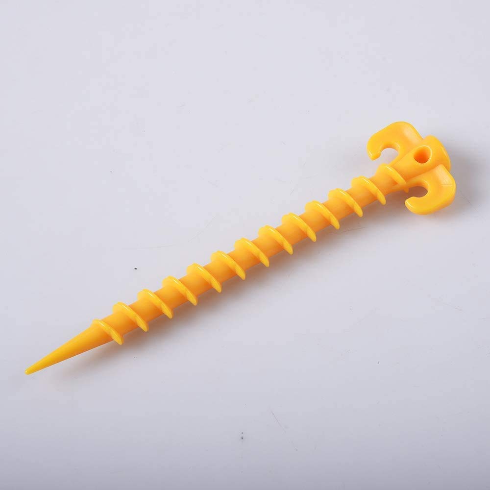 10 viti a spirale per tenda Peg chiodo, picchetti per tenda, in plastica, per attività all'aperto, campeggio, viaggio, picchetti di sabbia, viti, picchetti per tende
