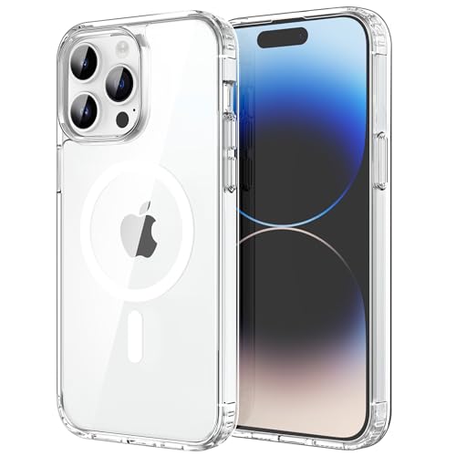 CACOE Magnetic Case for iPhone 14 Pro 6.1 inch-Compatible with MagSafe & Magnetic Car Phone Mount Not Yellowing Anti-Scratch (Clear)