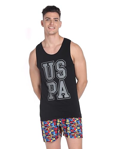 Image of U.S. Polo ASSN. Men's IYBD Brand Print Cotton Vest - Pack of 1