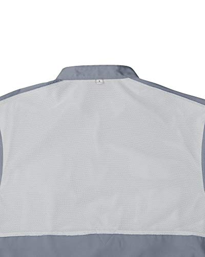 Image of Alimens & Gentle Short Sleeve Fishing Shirt Wicking Fabric Sun Protection Casual Button Down Shirts