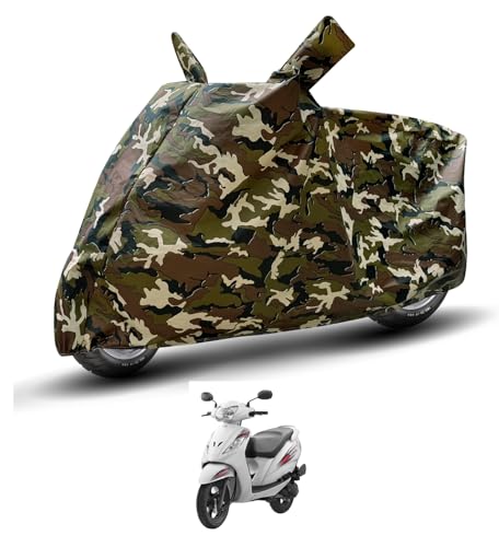Image of Auto Hub Waterproof Scooty Cover Compatible with TVS Wego Dustproof, UV Protection Two Wheeler Scooty Wego Cover - Army Print