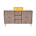 Wooden inlay scroll vine sideboard, Handmade wood inlay media Cabinet, Wood Inlay buffet, Living room storage unit.
