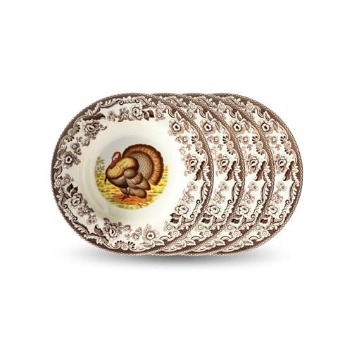 Spode Woodland Turkey Soup Plate - 9 Spode Woodland Turkey Soup Plate - 9