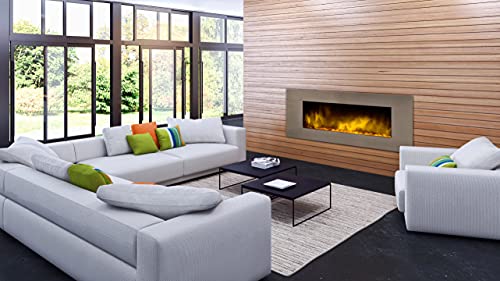 CHEMIN’ARTE Elektrokamin Edelstahl 122cm XL Wandkamin Kaminofen Kamin - Wandmontage Fernbedienung