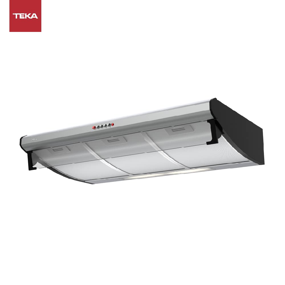 Teka C 9420 - Campana Extractora Clásica Integrada de 90 cm, Frente Soft en Acero Inoxidable Anti Huella, 3 Velocidades, Recirculación y Mandos Pulsantes, 2 lámparas LED, Color Acero Inoxidable