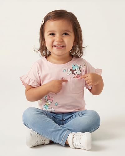 Image of Disney Minnie Mouse or Princess Lenticular T-Shirt, Girls Cute Toddler Short Sleeve Outfit