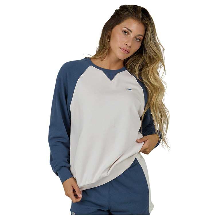 Salty Crew Women’s Gone Sailin Raglan Crewneck Sweatshirt – Lightweight Striped & Solid Coastal Pullover