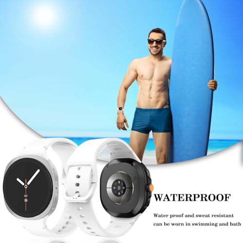 Image of VEMIGON Sport Band Compatible with Samsung Galaxy Watch 8 /8 Classic, No Gap One Click Soft Silicone Replacement Strap for Galaxy Watch 8 40mm 44mm /8 Classic 46mm
