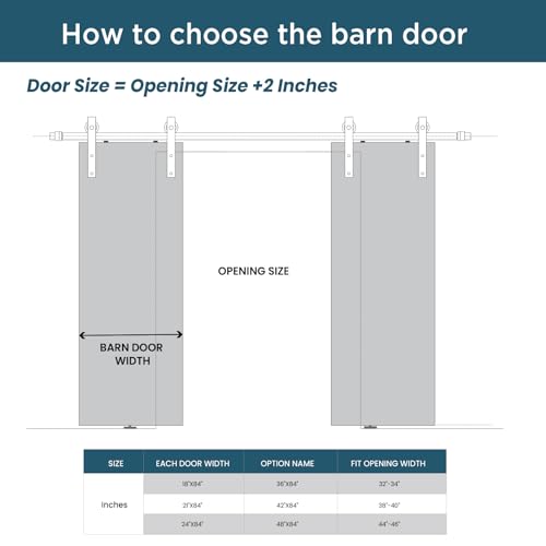 52 x 84 in Glass Paneled Double Sliding Barn Door with Installation Hardware Kits
