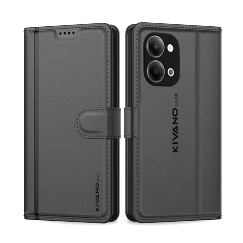 Image of KIVANO LUXE Compatible for Vivo T5 Lite 5G / Vivo Y21 5G / Vivo Y11 5G Artisanal Leather Wallet Case with Card Holder for Men Women, Magnetic Flip Folio Cover with Stand RFID Blocking Cell