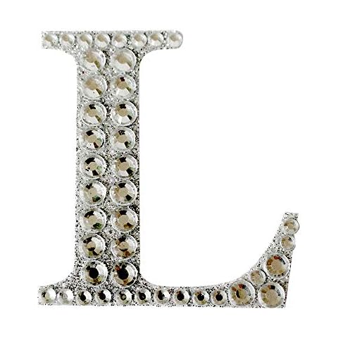 Large Self Adhesive Diamante Glitter Letters, Numbers, 5.5cm. Wedding Gift Favour Box (Letter - L) Cover