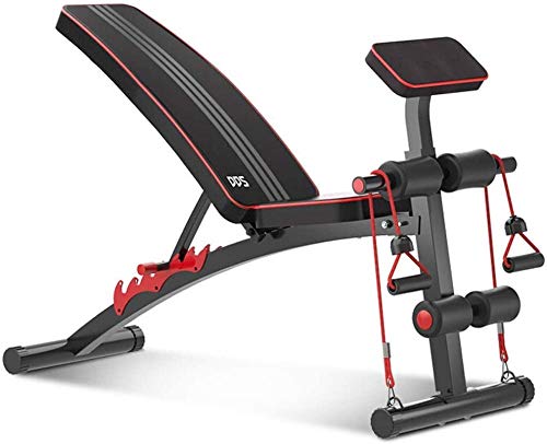 Banc de musculation réglable avec planche de crunch noir multi-position