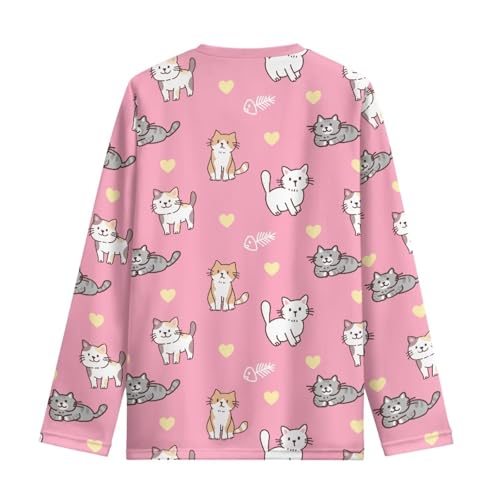 Image of Girls Long Sleeve Shirts Casual Crewneck Soft T-shirts for Girls 3-16 Years Old