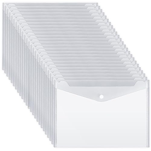 Pochettes plastique A4 bouton-pression pour classement bureau école maison