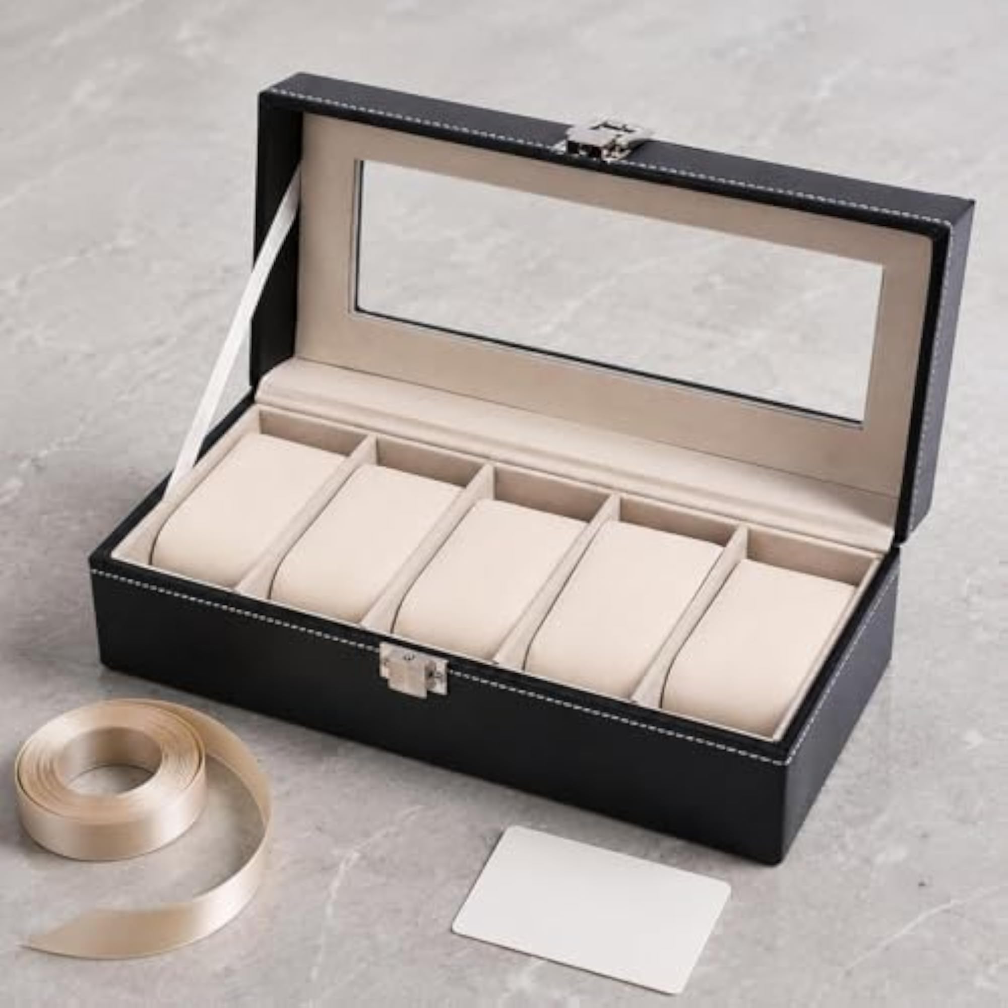 Transparent Window 10-Slot Watch Storage Box