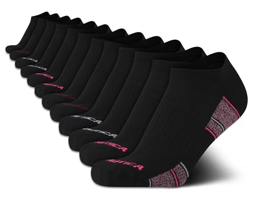 Image of Nautica Womens Low Cut Socks - 12 Pack Breathable Mesh Cushioned Athletic Performance No Show Socks for Women