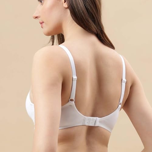 Image of Marks & Spencer Solid White Cotton Blend Womens Bra