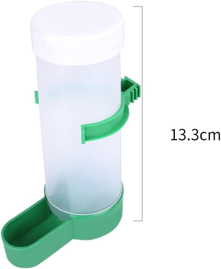 Automatic Bird Feeder Bird Water Bottle Drinker Container Food Dispenser Hanging (Color : Green Size : 13.3CM) (Green 12CM)