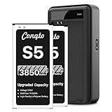 Galaxy S5 Battery,Conqto 2X 3850mAh [Upgraded] Replacement Li-ion Batteries with Battery Charger for...