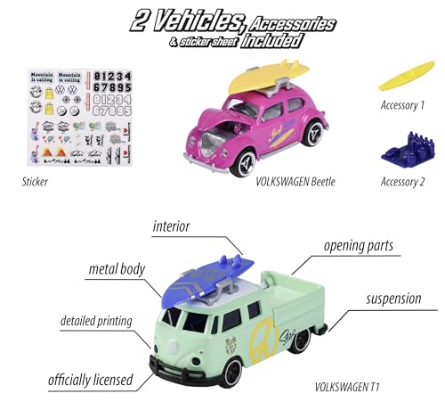 Majorette Voitures Premium Volkswagen The Originals avec pièces en métal échelle 1:64 sous Licence Officielle VW Vous recevrez 2 des 6 modèles de véhicules VW envoyés au Hasard 212055006 - vue 4