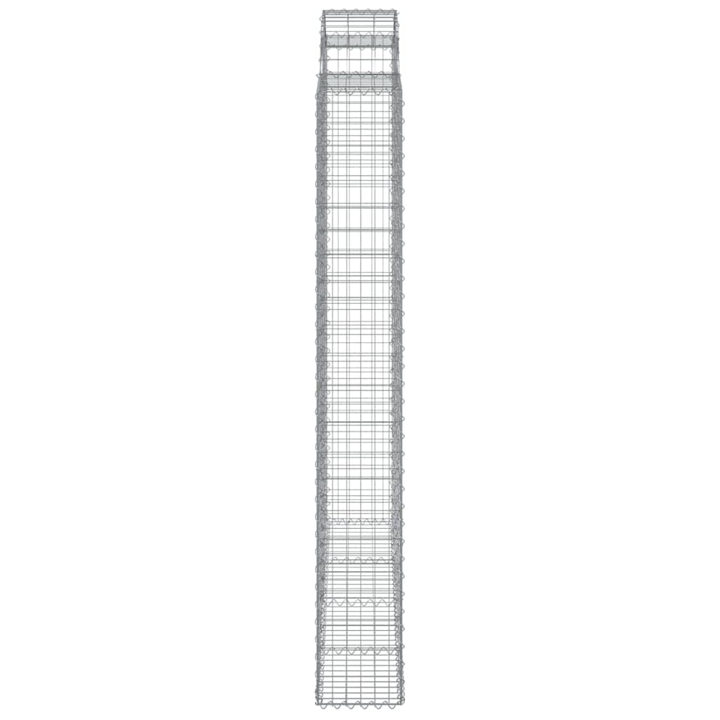 5 gaviones de arco alto. Hierro galvanizado de 200x30x220/240cm para barreras de jardín y protección visual como pared decorativa de gaviones con aislamiento acústico de alambre robusto con
