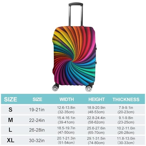 Rainbow Stripe Pattern Luggage Cover, Washable Elastic Suitcase Cover Protector Fit 18-32 Inch Luggage2
