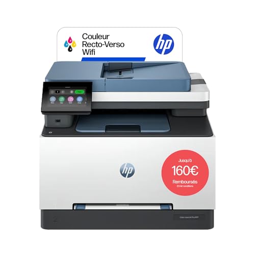 HP Color Laserjet Pro 3302fdw, 499Q8F, Imprimante Multifunction A4, Recto/Verso Automatique Couleur, 25 ppm, USB, Wi-FI, Fax, Copie, ADF, Smart, Bleue