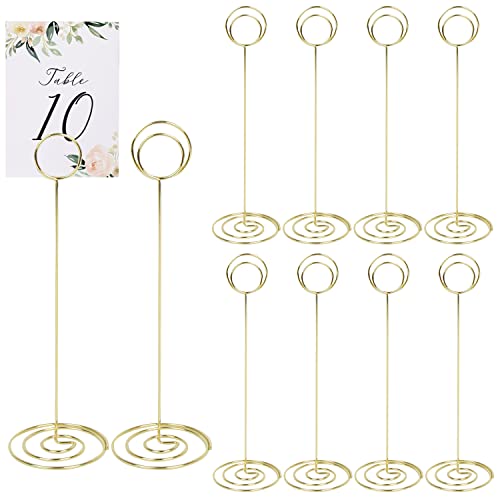 KIMOBER 10PCS 8.75" Tall Table Number Holders, Round Place Card H...