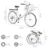 24/26 Inch Beach Cruiser Bike for Women Folding Bikes, 7-Speed Womens Bike with Basket and Coffee Cup, Womens Foldable Bicycle Commuter Bikes for Adults, Adjustable Seat & Dual V-Type Brakes #1