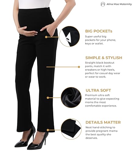 Alina Mae Maternity PRPT Maternity Pants Comfortable Stretch Over-Bump Women Pregnancy Casual Capris thumb #1