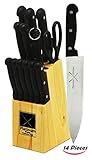 14 Piece Knife Set Chef Knife, Bread Knife, Carving Knife, Utility Knife, Paring Knife, Steak Knife, Scissors Cutlery Set For Chefs, Cooks, Commercial Kitchens, Homes, Culinary Schools Platinum UMD