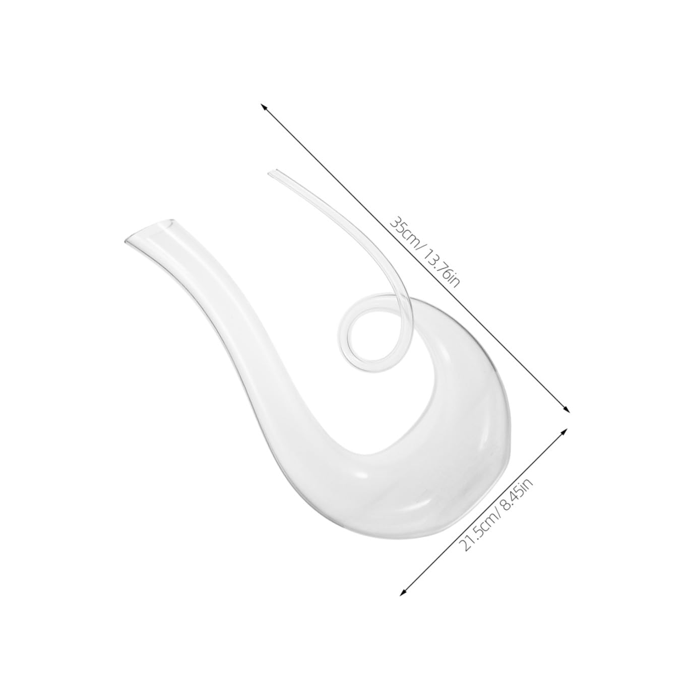 Decanter per Vino in Vetro Trasparente 1300ml, Caraffa Piccola Fondo Piatto Stabile, Aeratore Creativo per Uso Domestico e Bar, Versatore per Bottiglie di Vino