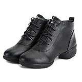 MeterBew1147 Zapatos de Baile con Cordones de Fondo Suave, Impermeables y Transpirables para Mujer, Zapatillas de Baile cuadradas Modernas, duraderas, Superiores Medias - Negro 38