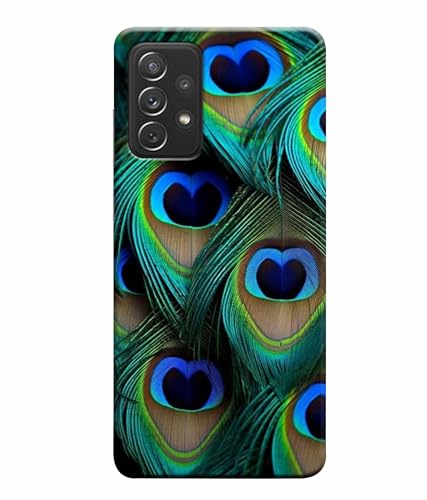 Image of Printed Hard Back Case Cover & Compatible for Samsung Galaxy M32 5G | Peacock Feather (Multicolor) - D1184