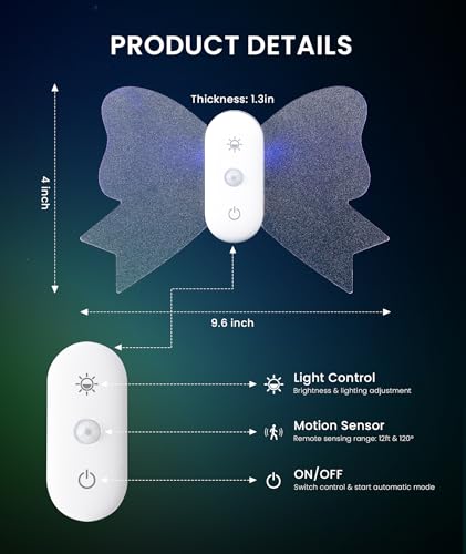 Image of LOFTEK Motion Sensor Wall Light, Rechargeable Color-Changing Sconce with Butterfly Wing Design, Dimmable Brightness, 1800mAh Battery, Perfect for Hallway, Stairs, Bedroom, Bathroom [2 Pack]