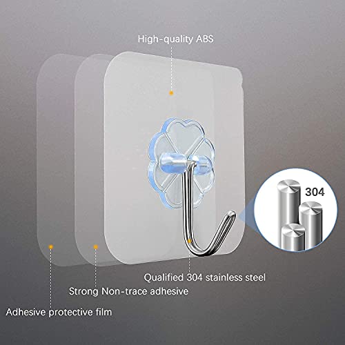 Image of 06 Pack Wall Hanging Hooks for Wall Without Drilling | Heavy Duty Waterproof and Oil Proof Self Adhesive Hooks for Kitchen Wadrobe Bathroom Door Outdoor Home Improvement Multipurpose Hooks