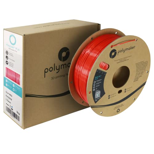 Image of Polymaker Silk PLA Filament 1.75mm, Shiny Red PLA 3D Printer Filament Silk 1kg - PolyLite 1.75mm PLA Filament Silk Red Filament 1.75mm Shiny PLA 3D Filament
