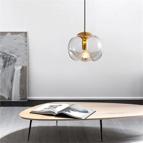 Lustre industriel E27 plafonnier suspendu en verre pour décoration salon